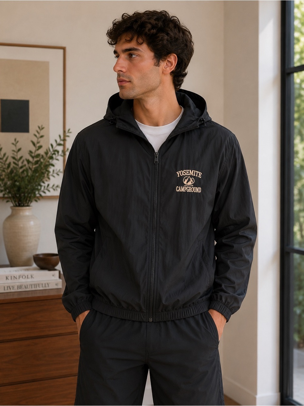 Brandy Melville Yosemite Campground Hooded Windbreaker
